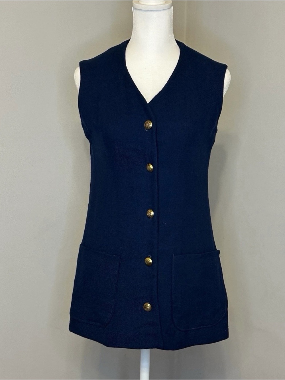 Vintage Wool Blend Blue Vest